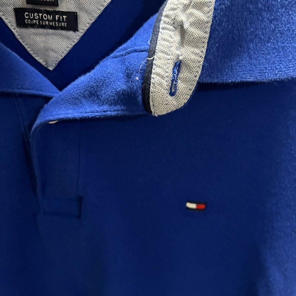 Tommy Hilfiger Men's Blue Polo Shirt Sizee Medium #218 - Picture 3 of 5